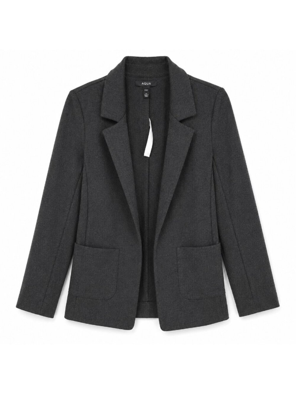 AQUA Open Front Blazer Women's XS Charcoal Gray Stretch Lightweight Jacket NEW